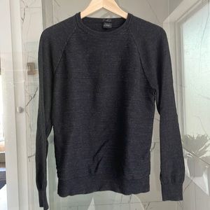 Slim Fit Heathered Black Crew Neck Sweater